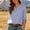 Blue, variant on ClodeEU Women's Striped V Neck Button 3/4 Sleeve Blouse,Casual Loose Fit Summer T-shirt Top Black,Women's Plus L