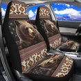 thumbnail image 2 of Binienty Brown Bear Car Seat Covers Set of 2 Universal Thin Car Front Seat Covers Vehicle Interior Cushion Protector Navajo Aztec Automotive Accessories for Most Car Auto SUV Sedan Truck, 2 of 7