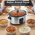 thumbnail image 4 of Bluebow 6QT Slow Cooker, 3 Heat Settings with Auto Keep Warm, Stoneware Crock Non-Stick Removable Pot, Stainless Steel, 4 of 7
