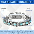 thumbnail image 3 of Wollet Solid Stainless Steel Magnetic Bracelets for Women Ladies with Blue Turquoise Stones, Antique Silver Polish,17.5-20.5cm (11mm), 3 of 11