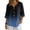 #02Dark Blue, variant on Women's Ombre Gradient Cotton Linen Blouse V Neck 3/4 Sleeve Casual Summer Tunic Tops #02Blue 2XL