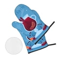 thumbnail image 3 of YFYANG Oven Mitts and Pot Holders Sets 4 Pieces, Non-Slip Heat Resistant Cartoon Watercolor Red Drinks Kitchen Glove Pot Mat for Cooking and Baking, 3 of 8