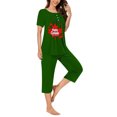 thumbnail image 2 of Qiopertar Ensemble de Pyjama à Manches Courtes et Col Rond pour Femmes avec Poches, Livraison Gratuite, 2 of 4