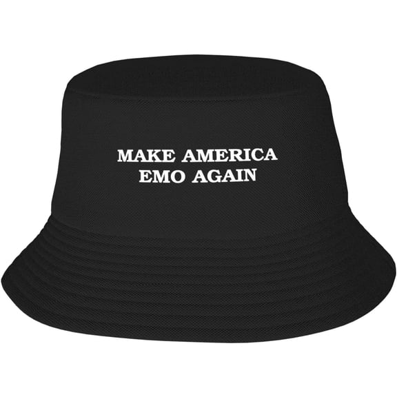 Make America Emo Again Funny Bucket Hat Trendy Fisherman Hats Sun Cap Women Men