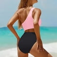 thumbnail image 5 of Women's One Piece Swimsuit One Shoulder Bathing Suit Cutout Tummy Control Swimwear Pink XL, 5 of 5