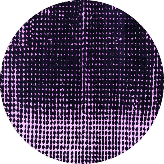 Ahgly Company Indoor Round Abstract Purple Modern Area Rugs, 6' Round