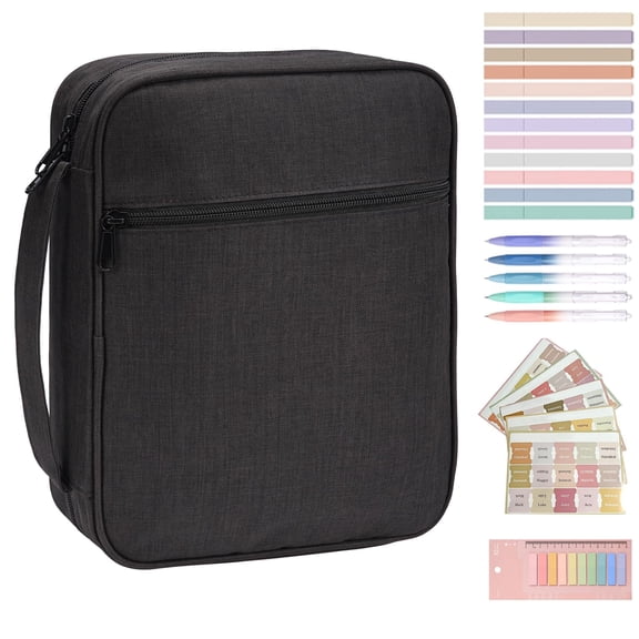 KANOHENO Bible Cover Case for Women,Portable Large Bag with Sturdy Handle & Supplies Accessories,Mother's Day Christian Gifts for Mom Religious Study Supplies