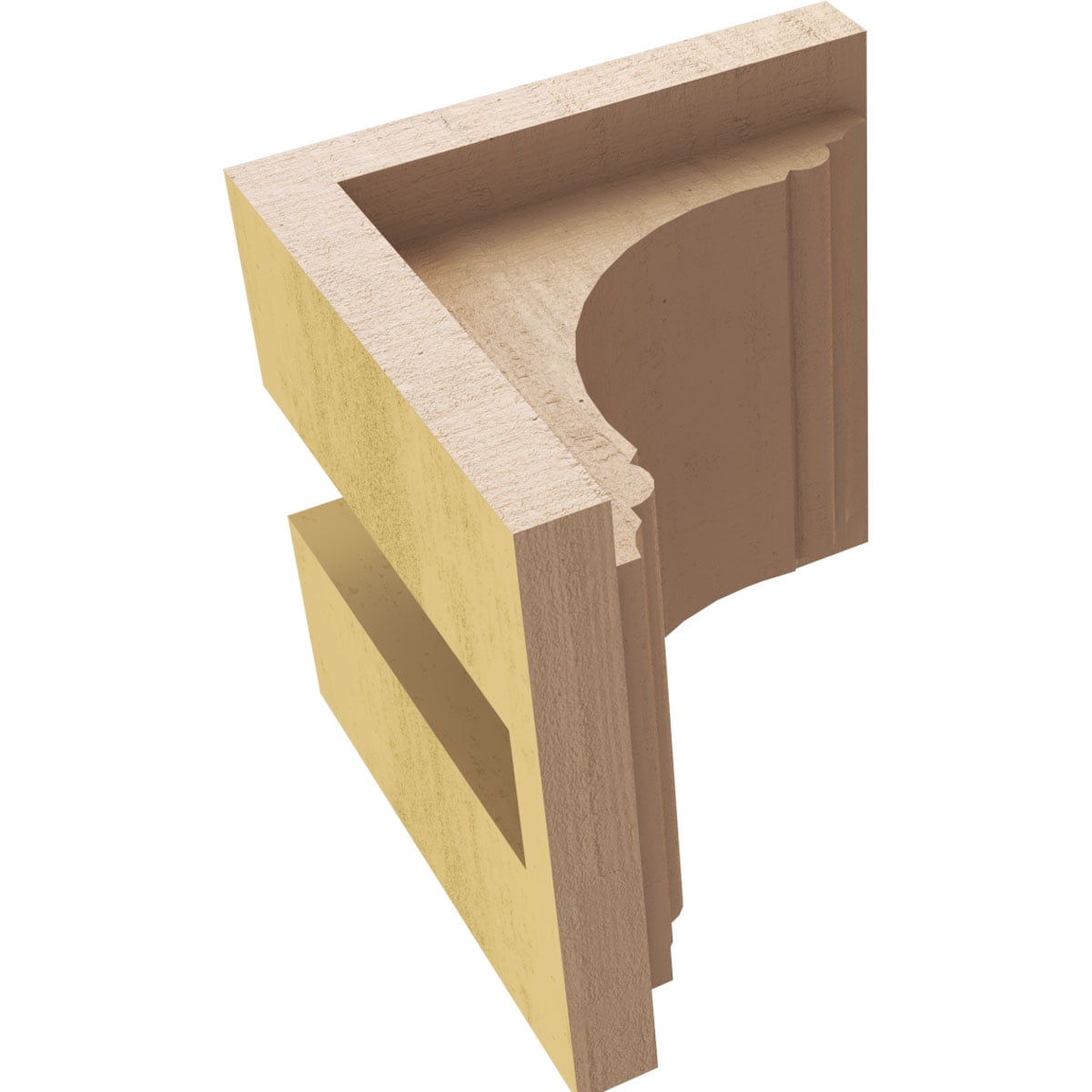 4"W x 4"D x 4"H Wide Warren Rough Cedar Woodgrain TimberThane Corbel, Primed Tan