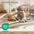 thumbnail image 4 of ODIKA 2'x3' Washable Doormat Non-Slip, Low Pile Abstract Geometric Borders Gentle Wave Motifs Livingroom Playroom for Entryway, Kitchen, Laundry Room, 4 of 7