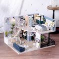 thumbnail image 3 of DIY Mini casa de muñecas Kit 3D de madera de dos pisos Loft Manual de montaje de juguete, 3 of 8