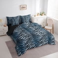 thumbnail image 3 of Homewish Boys Girls Zebra Print Bedding Comforter Set 7-Piece,Abstract Geometric Stripes King Bedding Sets,Black Blue Ultra Soft Bed Sheets,Ultra Soft Home Decor,Reversible, 3 of 8