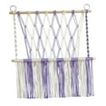 thumbnail image 1 of Hamaca de peluche tejida a mano con cuerda de algodón para decorar la sala de juegos. Morado y blanco, 1 of 9