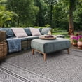 thumbnail image 4 of SAFAVIEH Courtyard Eric Geometric Chevron Indoor/Outdoor Area Rug, 5'3" x 7'7", Black/Grey, 4 of 13