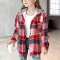 thumbnail image 2 of Splozh Boys Girls Plaid Flannel Shirts 4-15 Years Long Sleeve Casual Button Down Shirts Collared Fall Clothes,Red,6-7 Years, 2 of 5