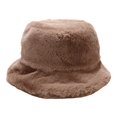 thumbnail image 1 of Sombrero de cubo de piel sintética para mujer, gorro de invierno de lana peluda gruesa, color caqui Kuymtek Caqui, 1 of 6