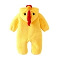 thumbnail image 2 of CUZIBR Halloween Boy Girl Fuzzy Chick Onesie Animal Romper Jumpsuit Hooded Zip Up Long Sleeve Soft Cosplay Party Clothes,Yellow,1-3 Months, 2 of 8