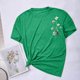 thumbnail image 5 of Tops de Manga Corta de las Mujeres, Cuello Redondo Impreso, Camiseta de Manga Corta para las Mujeres, 5 of 6