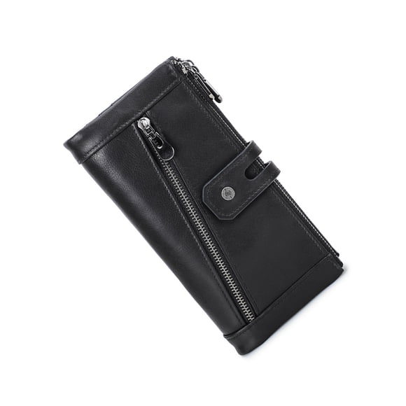 Minnieouse Cartera de cuero para mujer, carpeta de fotos Rectangular de repuesto, compartimento para efectivo, monedero elegante, Notecase, regalo Carteras Negro