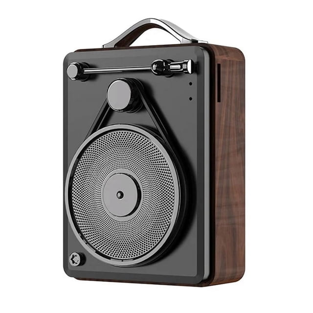 Altavoz Bluetooth Retro, Altavoz Subwoofer de Audio Bluetooth Vintage Portátil, Caja de Sonido de Graves para Oficina en Casa