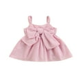 thumbnail image 1 of Robe Sans Manches pour Tout-Petites Filles, Robe à Bretelles à Rayures avec Nœud devant, Robe d'Été Princesse Décontractée 3mois-3ans, 1 of 9