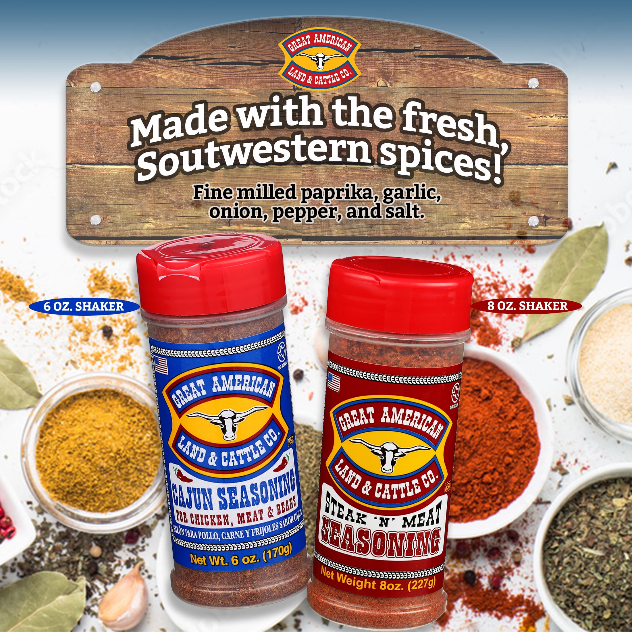 Great American Land & Cattle Co.: Steak 'n' Meat Seasoning, 8 oz