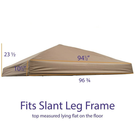 Impact Canopy Replacement Quest Canopy Top, Fits 10' x 10' Slant Leg Pop Up, Khaki