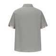 thumbnail image 5 of Summer Plus Size Tops for Men Fashion Casual V-neck Sleeve Pullover Breathable Shirt Blouse, 5 of 5