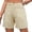Khaki, variant on Trendfront Womens High Waisted Loose Fit Denim Style Shorts Casual Fashion Summer Everyday Wear Bottoms