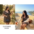 thumbnail image 6 of Cuteduck Women's Dress Summer Short Sleeve V-Neck Ruffle Mini Leopard Print Casual Mini Dress 1X-4X, 6 of 9