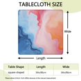 thumbnail image 2 of Blue Pink Orange Marble Square Fitted Tablecloth with Elastic Edge,Square Table Cover,Washable Elastic Table Cover for Home Kitchen Party Decor 34"x34", 2 of 6