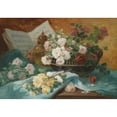 thumbnail image 2 of Eugène Henri Cauchois 24x18 Gold Ornate Framed and Double Matted Museum Art Print Titled - Still Life with Roses in a Bowl, 2 of 4