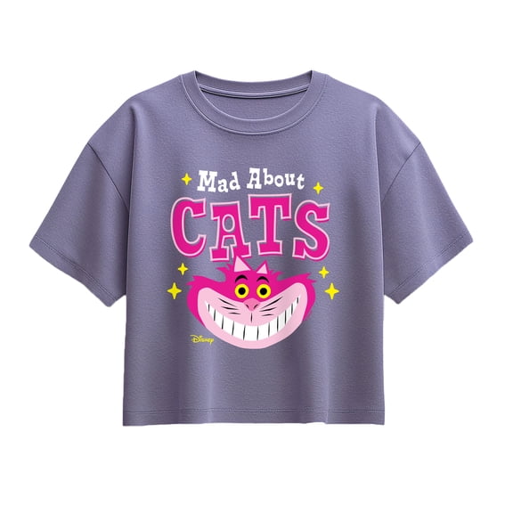 Alice in Wonderland - Mad About Cats - Youth Girls Boxy T-Shirt