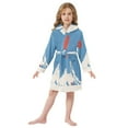 thumbnail image 6 of FORMRS Niños Bathrobe Unisex Hooded Robe Soft Plush Pajamas Sleepwear, Size 4-6T, Snow Mountain, 6 of 7