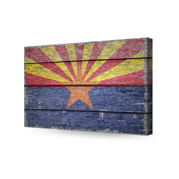 DECORARTS - Arizona State Flag Wall Art. Giclee Print on Acid Free Cotton Canvas, Canvas wall art for Wall Decor 30x20"