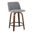thumbnail image 4 of Toriano Counter Stools for Kitchen Counter, Counter Height Chairs Set of 2, Bar Stools Set of 2, Counter Height Stools, Bar Stools For Kitchen Island (Grey Fabric, Black Footrest), 4 of 6