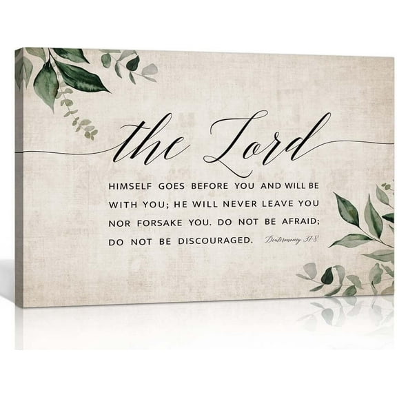 Deuteronomy 31 8 Bible Verse Wall Art The Lord Himself Goes Before You scripture Poster for Bedroom DecorationsCanvas for Home Office