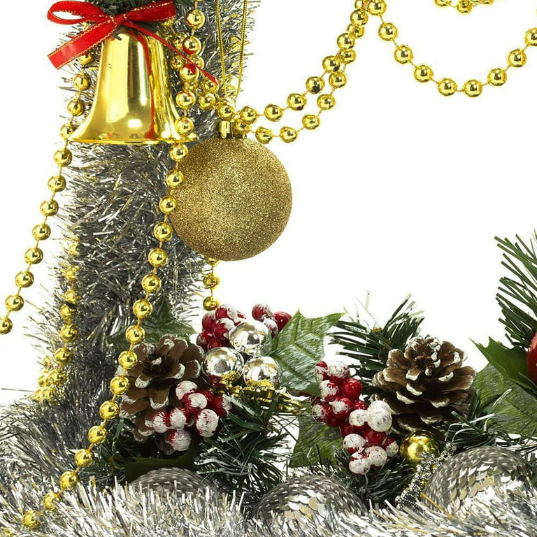 5m Plastic Beads New Year Tinsel Christmas Tree Beads Gold