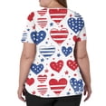 thumbnail image 4 of Women V Neck Short Sleeve Printed Scrub Top with Star Pattern and Two Front Pockets for Work Uniforms White XL, 4 of 5