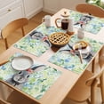 thumbnail image 5 of Easter Bunny Placemats Set of 4, Watercolor Blue Green Red Pink Floral Rabbit Non-Slip Place Mats Washable Table Mats for Kitchen Dining Table Decorations Indoor/Outdoor, 5 of 9
