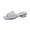 Silver, variant on Dressy Flat Sandals for Women, Mesh Chunky Heels, Womens Slip On Walking Shoes, Women Summer Sandals, Women's Mesh Block Heel Slide Sandals - Square Toe Glitter Heel Mules for Summer, Gold 8