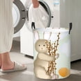 thumbnail image 7 of PUREYAH Collapsible Laundry Basket Organizer, Round Dirty Clothes Basket Storage with Handles Laundry Hamper for Bathroom Corner Dorm College, Small Size, 7 of 7