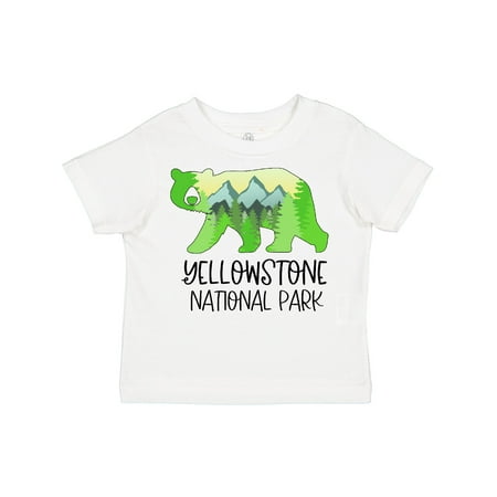 

Inktastic Yellowstone National Park- Mountains and Bear Shape Gift Toddler Boy or Toddler Girl T-Shirt