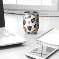 thumbnail image 3 of 12oz Stemless Wine Tumblers White and Orange Of Leopard Print Vacuum Insulated Stainless Steel Travel Tumbler Cups Mug with Lid and Straw for Champaign,Cocktail,Beer with Cleaning Brush, 3 of 5