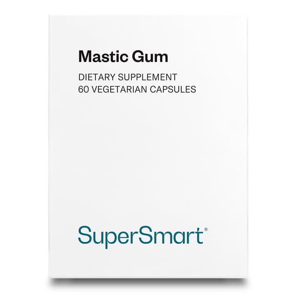 SuperSmart Mastic Gum Supplement 2000mg per Day - Natural Mastic Tree Extract for H. Pylori | Non-GMO & Gluten Free - 60 Vegetarian Capsules