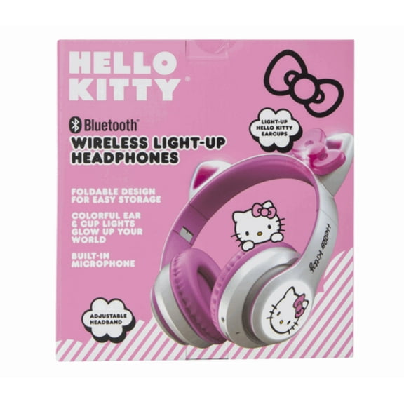 Kid Safe Hello Kitty Wireless Headphones Light-Up