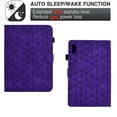 thumbnail image 2 of Embossed Folio Flip Smart Case for Lenovo Tab M9 9.0" 2023, Premium PU Leather Kickstand Card Slots Magnetic Auto Sleep / Wake with Pen Slot Case for Lenovo Tab M9 9.0" 2023, Purple, 2 of 5