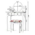 thumbnail image 2 of Costway Makeup Vanity Table Set W/Drawers Oval Mirror Girls Dressing Table for Kids Gift, 2 of 10