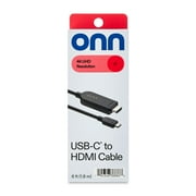 onn. USB-C to HDMI Cable (6 Feet / 1.8m), 4K Video & Audio Output for Laptop, Tablet, Phone to TV, Monitor, Projector