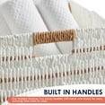 thumbnail image 4 of Ornavo Home Wicker Storage Cubes Bin, 13 x 13 Inch Storage Cubes Shelf Basket Collapsible Natural Hand Woven Paper Kallax Storage Cube Bin with Handles - Set of 4, White/Brown, 4 of 7