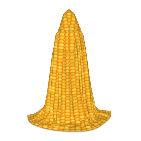 Honeii Corn Kernels Print Poncho Cape, Cloak Coat, Snuggly Hooded Wearable Blanket, Hooded Cape For Teenagers,Halloween Costumes-Small
